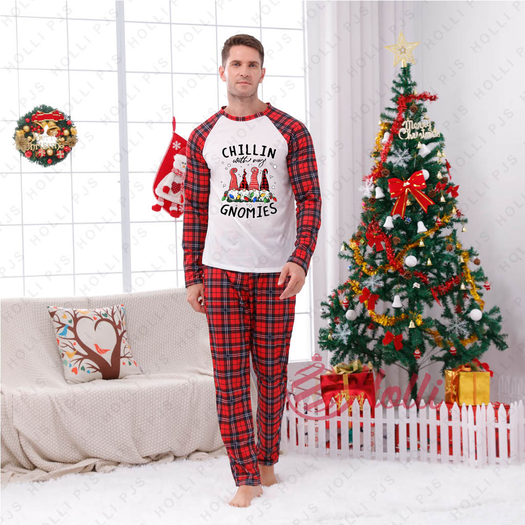 Cute Family Christmas Pajamas Chilling With My Gnomies - Holli Pajama Set
